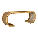 1960’s Coastal Organic Modern Bamboo Waterfall Scroll Console