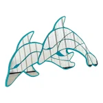 1980’s Monumental Coastal Twin Dolphin Wall Mirror
