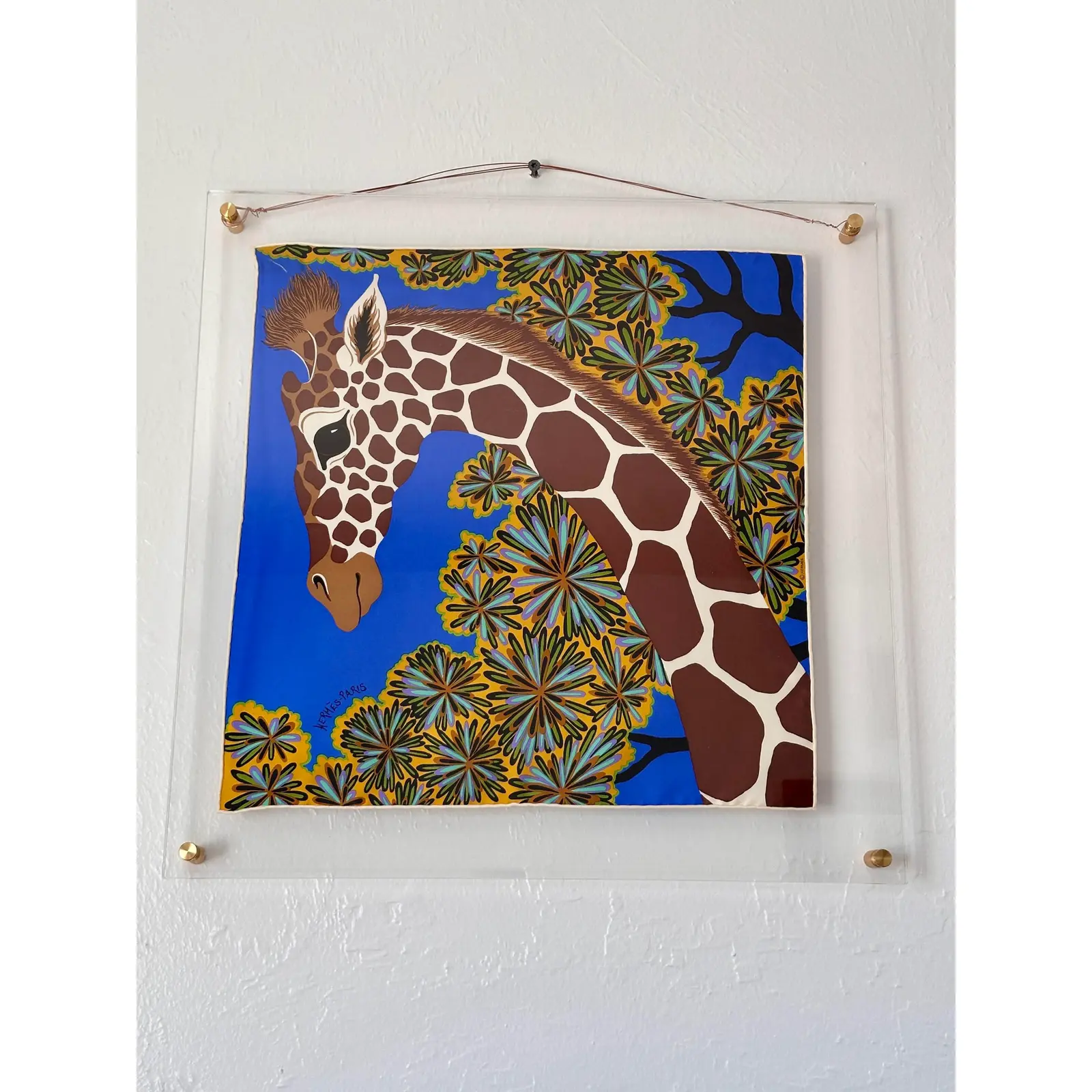 バリアート Acrylic Framed Hermès 'The Three Graces' Zoom 45 Silk Scarf by