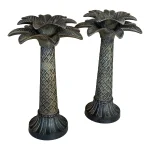 Coastal Metal Palm Tree Candle Holders-Pair