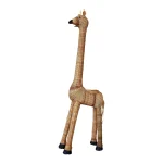 Late 20th Century Coastal Boho Life Sized Rattan Giraffe Planter Decorative Object