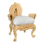 Late 20th Century Sculptural Carved Wood Custom Upholstered Side Chair
