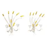 Mid-20th Century Italian Sheaf of Wheat Metal Tole Sconces-Pair