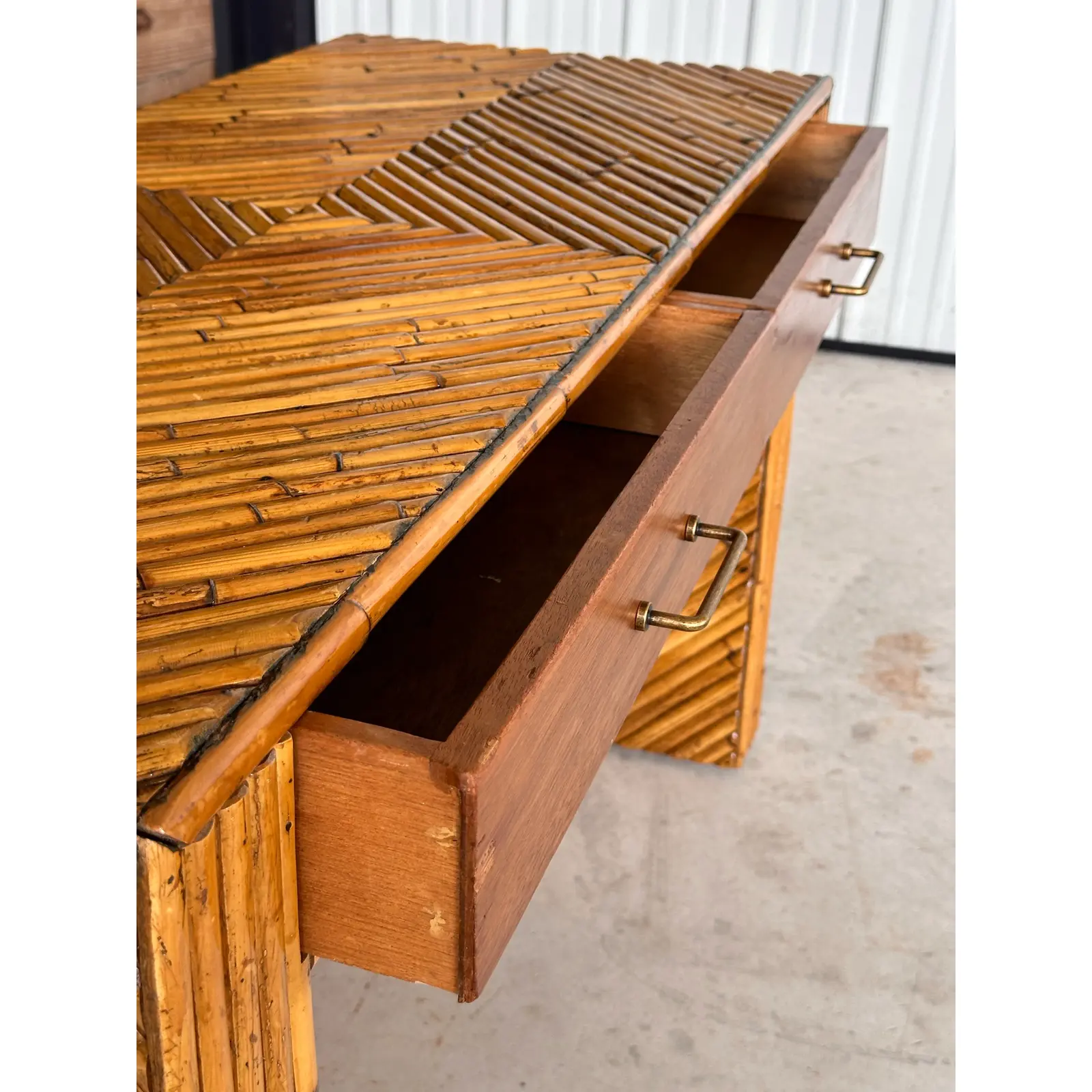 mid-20th-century-refinished-split-rattan-chevron-two-drawer-floating-vanity-or-desk-2248