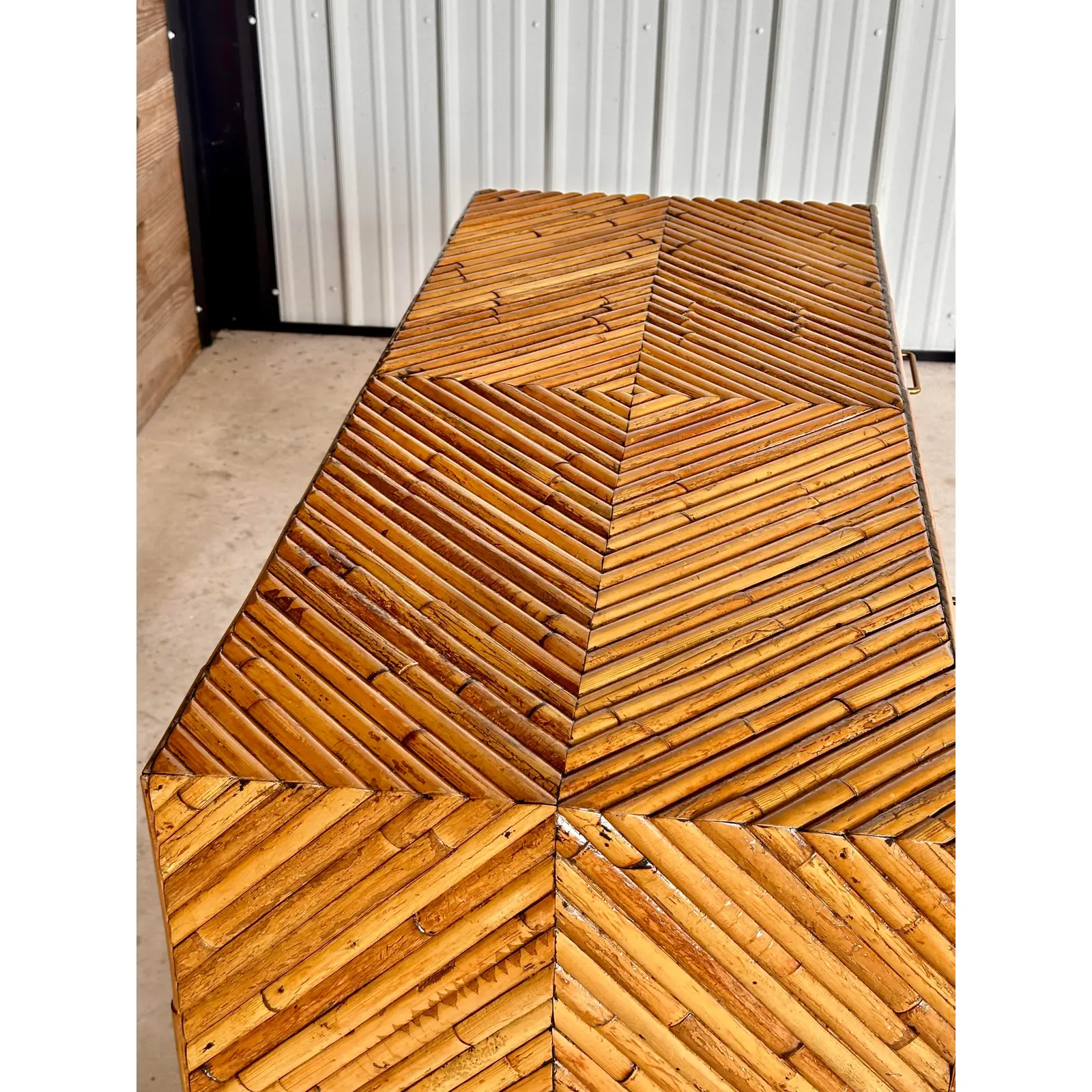 mid-20th-century-refinished-split-rattan-chevron-two-drawer-floating-vanity-or-desk-2298
