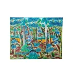 Monumental Haitian Jungle Scene Painting by Jean Rameau – Naïve Art