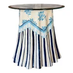 Trompe-L’Œil Hand-Painted Skirted Side Table by Strata Group, “Scandinavian Bouquet,” 1992