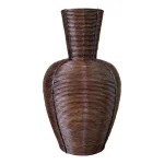 Vintage Coastal Palecek Pencil Reed Rattan Vase