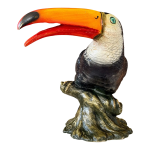 Vintage Coastal Regency Cast Resin Toucan Sculpture