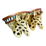 Vintage Sculptural Cast Resin Giraffe Decorative Wall Brackets-Pair